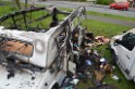 Wohnmobil ausgebrannt Koeln Porz Linder Mauspfad P120
